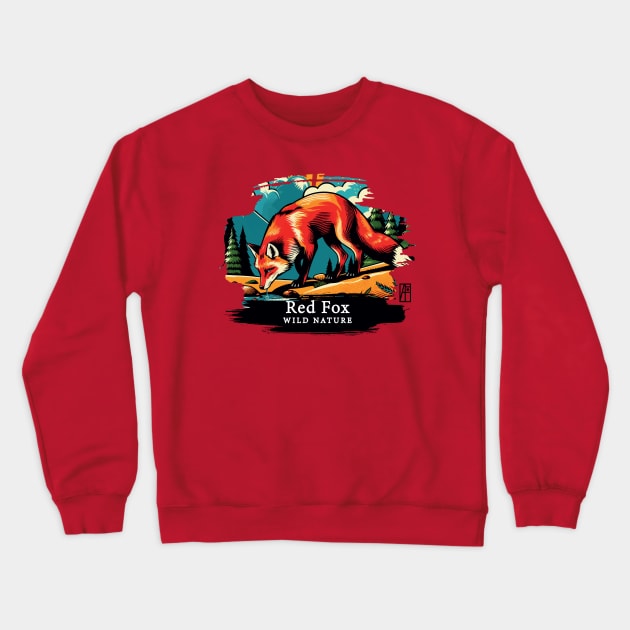 Red Fox - WILD NATURE - RED FOX -4 Crewneck Sweatshirt by ArtProjectShop